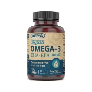 DEVA Vegan Omega-3 DHA EPA Supplement - 300mg | 90 Softgels