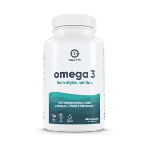 Omvits Omega 3 DHA from Algae Oil - 1000mg | 60 Softgel Capsules