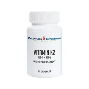 Relentless Improvement Vitamin K2 MK4 Plus MK7 Dietary Supplement - 90 Count