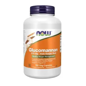 NOW Foods Supplements Glucomannan (Amorphophallus konjac) 575mg | 180 Veg Capsules