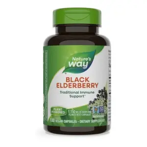 Nature's Way Black Elderberry Supplement | 100 Capsules