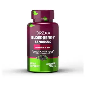 ORZAX Elderberry Capsules - Antioxidants Supplement for Women and Men | 60 Vegetable Capsules